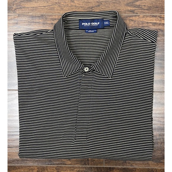 Polo Other - Polo Golf Men's XXL Polo Long Sleeve Polo Shirt Pima Cotton Black & White Stripe